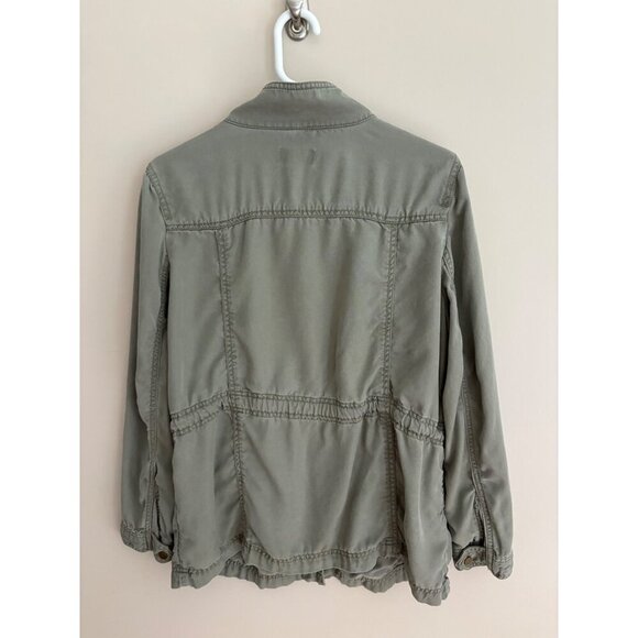 AnnTaylor LOFT Green Military Style Shacket  Jacket Size Medium Fall Lightweight - Picture 9 of 12